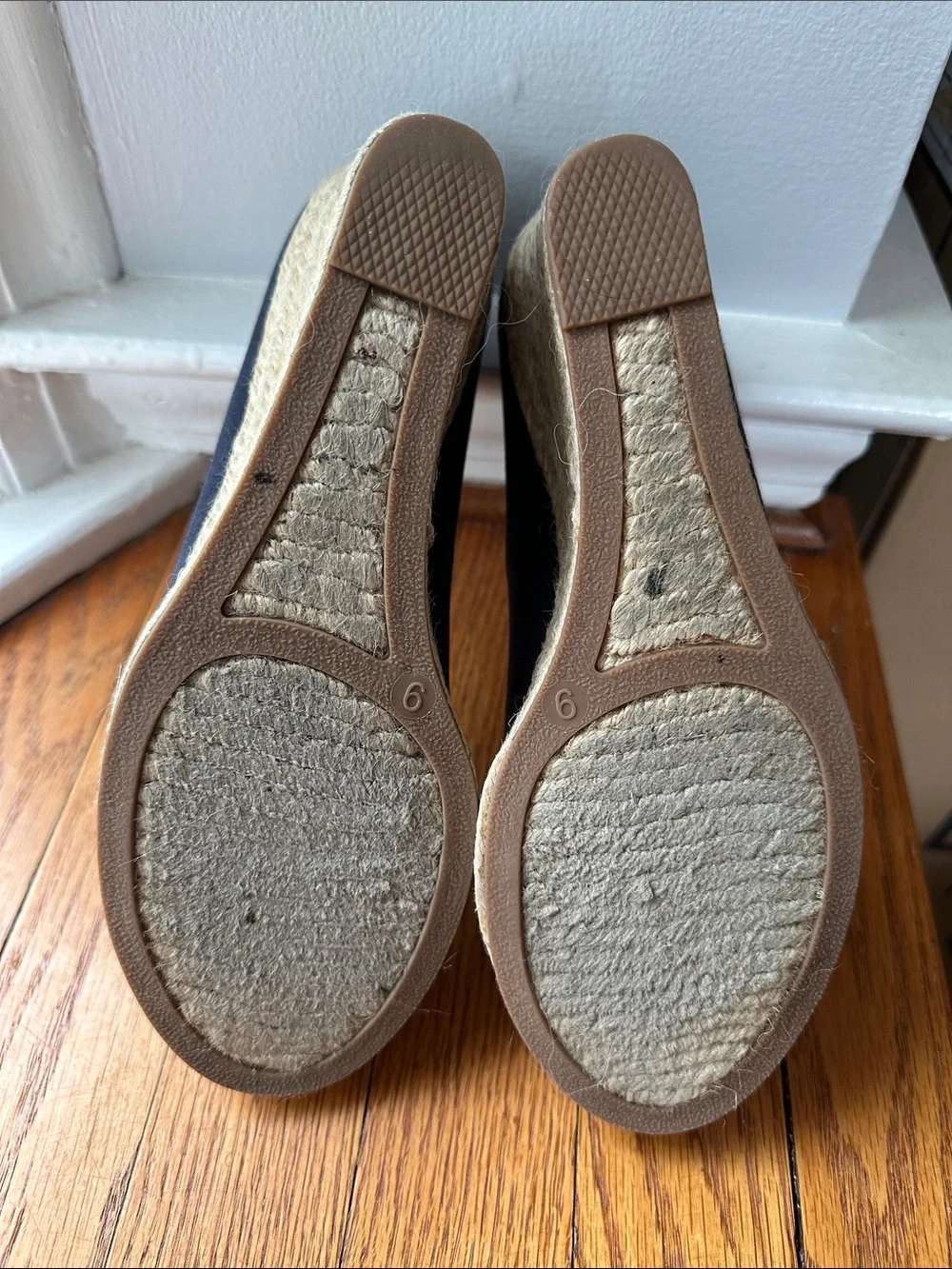 J. Crew Navy Canvas Espadrille Wedges